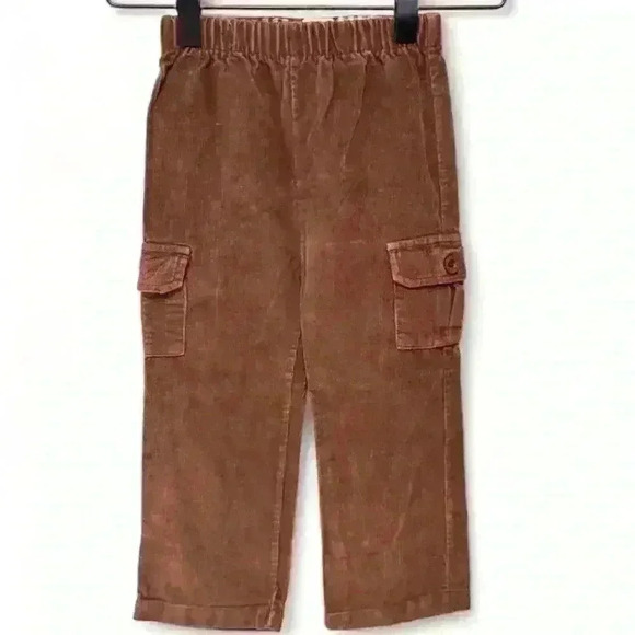 Mud Pie Baby Unisex Brown Corduroy Cargo Pants 2T/3T - Picture 1 of 3